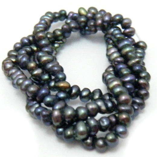 Black 3-3.5mm Potato Pearls